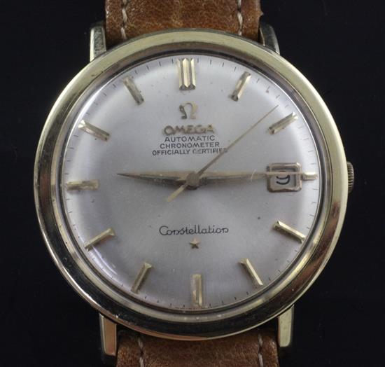 A gentlemans mid 1960s steel and gold plated Omega Seamaster Constellation automatic wrist watch,